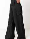 Ruched Wide Leg Pants with Pockets