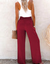 Full Size Decorative Button High Waist Pants