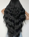 Full Machine Long Wave Synthetic Wigs 28''