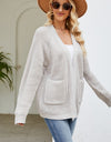 Open Front Raglan Sleeve Pocketed Cardigan