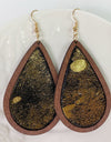 Teardrop Shape Wooden Dangle Earrings