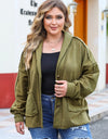 Plus Size Exposed Seam Dropped Shoulder Jacket