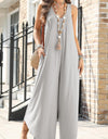 Lovelet Pocketed Scoop Neck Wide Leg Jumpsuit