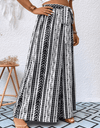 Plus Size Striped Tied Wide Leg Pants