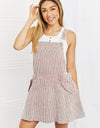 White Birch To The Park Full Size Overall Dress in Pink