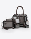 4-Piece Color Block PU Leather Bag Set