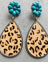 Turquoise Flower Teardrop Earrings