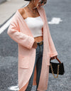 Dropped Shoulder Long Sleeve Cardigan with Pocket