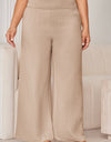 Plus Size Smocked Waist Wide Leg Pants