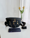 PU Leather Multi Zipper Shoulder Bag