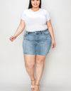 Judy Blue Full Size High Waist Raw Hem Denim Shorts