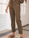 Drawstring Straight Pants with Pockets