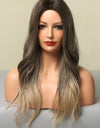 13*1" Full-Machine Wigs Synthetic Long Straight 24"