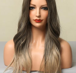 13*1" Full-Machine Wigs Synthetic Long Straight 24"