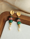 Natural Stone Freshwater Pearl Dangle Earrings