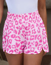 Leopard Elastic Waist Shorts