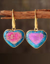 Natural Stone Heart Drop Earrings