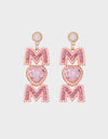 MOM Pearl Rhinestone Alloy Earrings