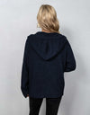 Button-Down Long Sleeve Hooded Sweater