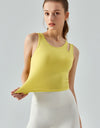 Ribbed Round Neck Sports Tank Top