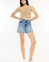 Kancan Full Size Raw Hem High Waist Denim Shorts