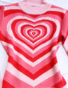 Heart Mock Neck Long Sleeve Sweater