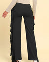 Fringe Trim Wide Leg Pants