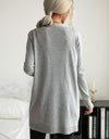 Ribbed Longline Open Front Cardigan