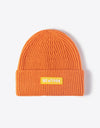 NEWYORK Patch Rib-Knit Cuffed Beanie