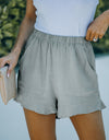 Elastic Waist Shorts with Pockets