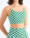 Breathable Checkered Sports Bra