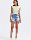 BAYEAS High Rise Bandless Denim Shorts