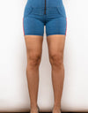 Full Size Side Stripe Zip Closure Denim Shorts