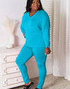 Basic Bae Full Size V-Neck Soft Rayon Long Sleeve Top and Pants Lounge Set