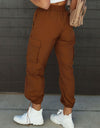 High Waist Drawstring Pants with Pockets