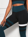 Striped Sports Bra and High Waisted Yoga Leggings Set