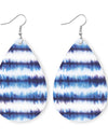 Printed PU Teardrop Earrings