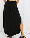 Zenana It's My Time Full Size Side Scoop Scrunch Skirt in Black