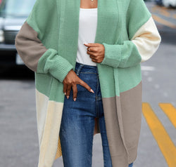 Color Block Long Sleeve Cardigan