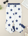 Star Print Drawstring Detail Joggers