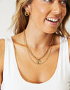 Adored Coin Pendant Triple-Layered Chain Necklace