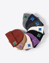 Letter N Patch Cuffed Knit Beanie