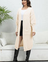 Open Front Dropped Shoulder Cardigan