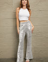 Double Take Sequin High Waist Flared Pants