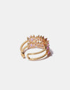 Brass Zircon Double-Layered Open Ring