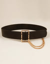 PU Leather Wide Belt with Chain