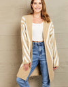 Woven Right Two-Tone Open Front Fuzzy Longline Cardigan