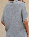 Mock Neck Short Sleeve Sweater