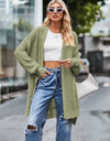 Open Front Dropped Shoulder Longline Cardigan