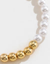 Gold-Plated Pearl Copper Bracelet